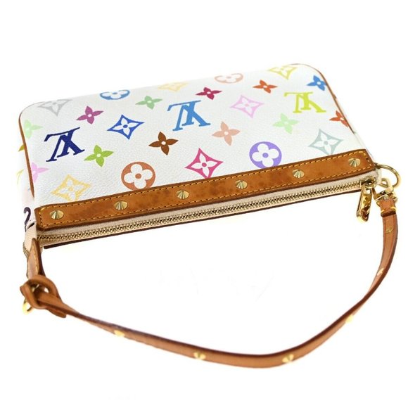 LOUIS VUITTON Pochette Accessoires Hand Bag Monogram Multi White - Picture 13 of 15